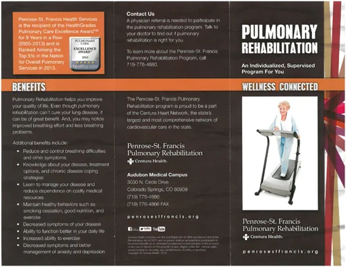 Pulmonary Rehabilitation informational brochure snapshot